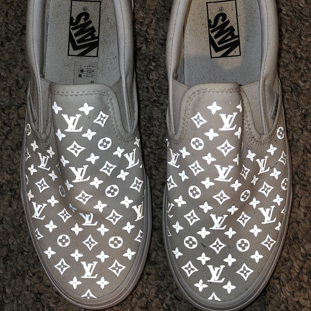 Vans Off the Wall Custom Reflect Louis Vuitton Women's size 10 sneaker